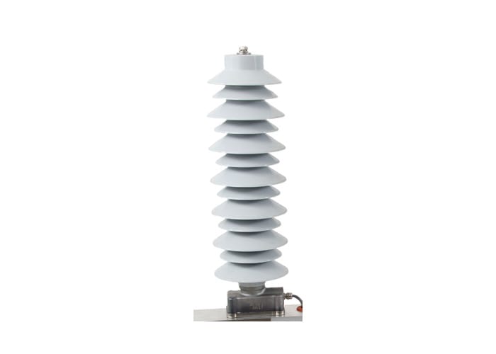 A Grey voltage sensor on a white background.